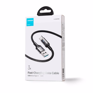 Joyroom Extraordinary Series A10 USB-A / USB-C 3A kabelis 1.2 m - juodas
