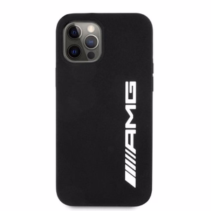 AMG silikoninis didelis logotipas dėklas iPhone 12 Pro Max - juodas