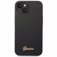 Guess GUHCP14MSLSMK iPhone 14 Plus 6.7 "juodas/juodas kietas dėklas Silicone Vintage Gold Logo