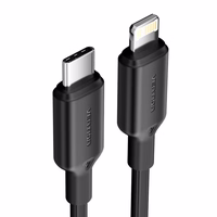 USB-C į Lightning kabelis 3A 480Mbps 1m JUODAS