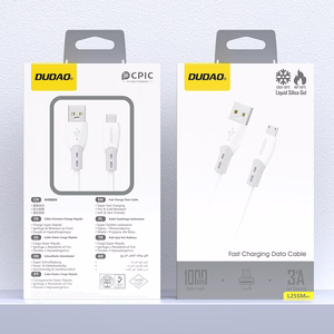Dudao L25SM 3A USB-A - micro USB laidas su minkštu silikoninu apvalkalu 1m - baltas