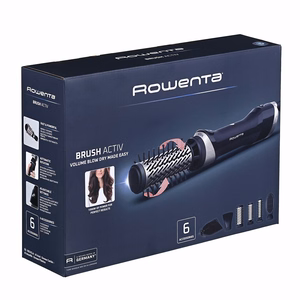 Rowenta Brush Activ UB9540F0 plaukų formavimo šukos Karšto oro šepetys Šiltas Juoda, Sidabras 1000 W