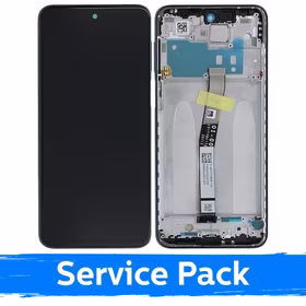 Ekranas skirtas Xiaomi Redmi Note 9S (Note 9 Pro) su rėmeliu / Interstellar Gray / (Service Pack)