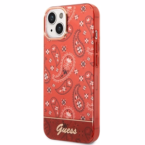 Guess GUHCP14MHGBNHR iPhone 14 Plus 6.7 "raudonas/raudonas kietas dėklas Bandana Paisley