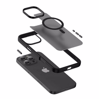 Crong Hybrid Frost MAG Cover - dėklas with MagSafe iPhone 16 Pro Max (juodas)