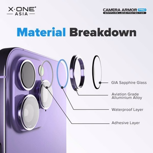 X-ONE Sapphire Camera Armor Pro - для iPhone 16 Pro/16 Pro Max - серебряный