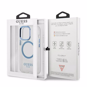 Guess GUHMP13LHTRMB iPhone 13 Pro / 13 6,1" mėlynas/mėlynas hard dėklas Metal Outline Magsafe