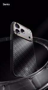 "Benks Magnetic Armor Pro Armor Grid Kevlar korpusas su metaliniu rėmeliu 600D (Y070), skirtas "Iphone 17 Pro Max", juodos spalvos