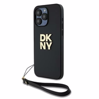 DKNY Dėklas telefonui su dirželiu ir logotipu iPhone 15 Pro Max - juodas