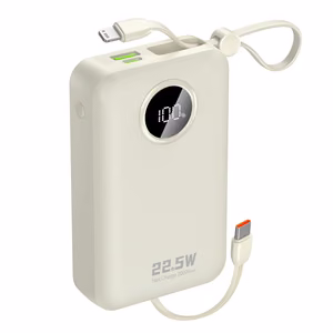 Dudao K14+ Power Bank 20000mAh 22.5W USB-C / USB-A / Built-in Lightning and USB-C Cables White