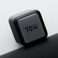 FORCELL F-ENERGY GaN III VT-R7 kelioninis įkroviklis su ištraukiamu kabeliu Type C ir 1x Type C, 1x USB A įkrovimo prievadais PD QC4.0 3A 70W pilkas