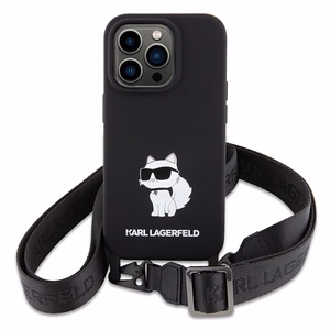 Karl Lagerfeld KLHCP15XSCBSCNK iPhone 15 Pro Max 6.7" жёсткий чехол чёрный/чёрный Crossbody Silicone Choupette