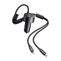 Mcdodo CC-0370 automobilinis įkroviklis, USB-C, Lightning, 120W, su įtraukiamais kabeliais