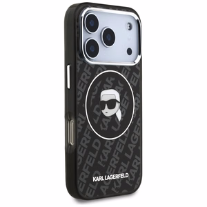 Karl Lagerfeld IML Karl Head Logo Magnetinis dėklas telefonui iPhone 17 Pro - juodas
