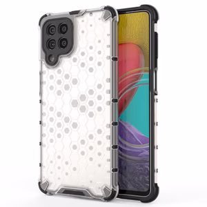 Korėtas dėklas šarvuotas dangtelis su geliniu rėmeliu Samsung Galaxy M53 5G Permatomas