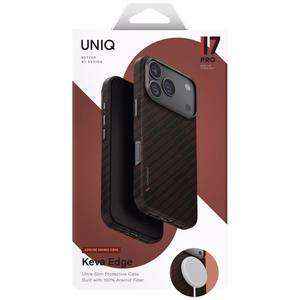 Uniq Keva EDGE Magclick įkrovimo dėklas telefonui iPhone 17 Pro - oranžinis