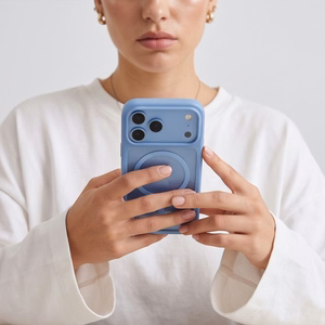Tech-Protect MagOne CC MagSafe dėklas su 2 grūdintais stiklais, skirtas iPhone 18 Pro / 17 Pro, skaidrus mėlynas