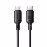 Baseus Silky Series 100W USB-C - USB-C 1m kabelis - juodas