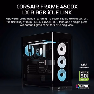 Corsair 4500X LX-R RGB grūdintas stiklas vidutinio bokštelio korpusas, juodas