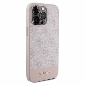 Guess 4G Stripe Collection dėklas iPhone 14 Pro - rožinis