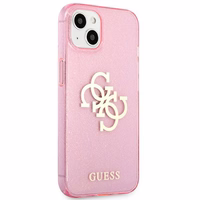 Guess GUHCP13SPCUGL4GPI iPhone 13 mini 5,4" rožinis/rožinis hard dėklas Glitter 4G Big Logo