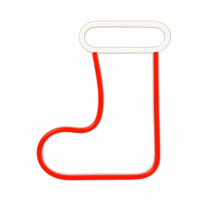 Neon LED CHRISTMAS SOCK baltas raudonas FLNE23 Forever Light