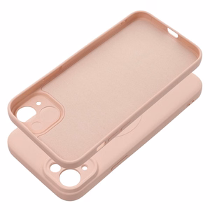 SILICONE MAG COVER dėklas telefonui suderinamas su MagSafe iPhone 15 Plus rožinis