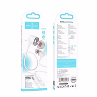 HOCO kabelinės ausinės Jack 3,5 mm su mikrofonu M107 balta