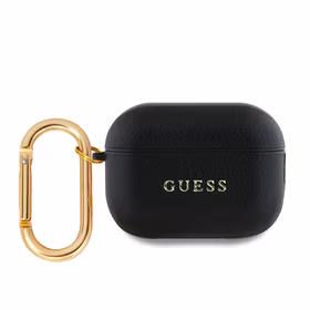 Guess PU Grained Classic Logo dėklas AirPods Pro 2 juodas
