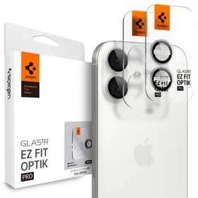 Spigen Optik Pro GLAS.TR „EZ FIT“ kameros dangtelis 2 dalių rinkinys iPhone 16 / 16 Plus / 17 - sidabrinis