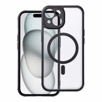 Dėklas telefonui – pilnai matinis magnetinis dėklas, suderinamas su MagSafe IPHONE 15, juodas