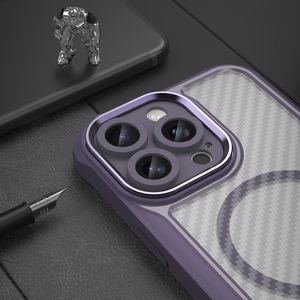 Lyderiaujanti serija Magnetinis silikoninis dėklas telefonui iPhone 16 Pro (m) - violetinis