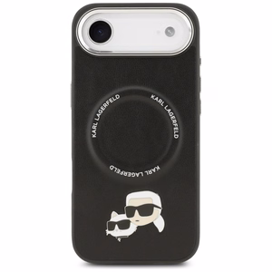 KARL LAGERFELD dėklas telefonui IPHONE 17 Air, suderinamas su magnetiniu MagSafe (KLHMP17MPSMLRKCK, PU K&C PINS) juodas