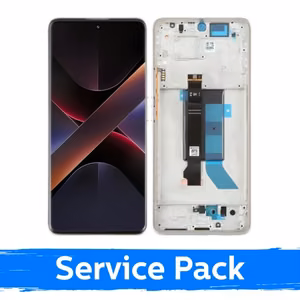 LCD ekranas suderinamas su Xiaomi Poco X7 5G su rėmeliu / sidabrinis / (Service Pack)