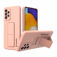 Wozinsky Kickstand Case silikoninis dėklas su stovu Samsung Galaxy A73 rožinis