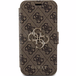 Guess 4G Metal Logo dėklas iPhone 15 Pro - rudas