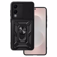 Dėklas telefonui Slide Camera Armor Samsung Galaxy S25 Edge Juodas