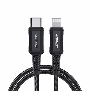 Acefast C4-01 Lightning - USB-C PD kabelis 30W 3A 480Mb/s 1.8m - juodas