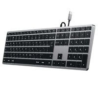Wire keyboard USB C QWERTY Satechi Slim W3 Wiraudonas ST-UCSW3M space pilkas