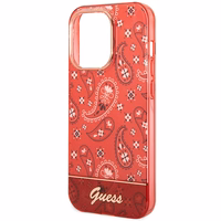 Guess GUHCP14XHGBNHR iPhone 14 Pro Max 6.7" raudonas/raudonas kietas dėklas Bandana Paisley