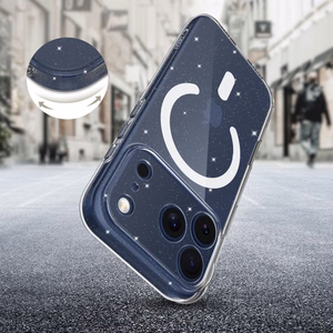 Tech-Protect FlexAir Magnetinis dėklas telefonui iPhone 17 Pro - Skaidrus su blizgučiais