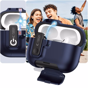 Tech-Protect Slim Hook dėklas AirPods Pro 3 tamsiai mėlynas