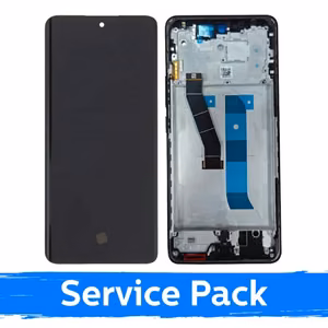 Ekranas skirtas Xiaomi Redmi Note 15 4G su rėmeliu / Black / (Service Pack)