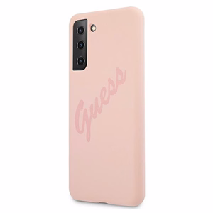 Dėklas telefonui Guess GUHCS21MLSVSPI S21+ G996 rožinis/rožinis kietasis dėklas Script Vintage