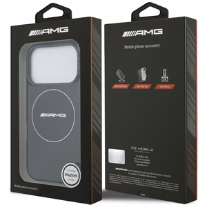 AMG Dvigubo sluoksnio permatomas dūminis magnetinis dėklas telefonui iPhone 17 Pro - juodas