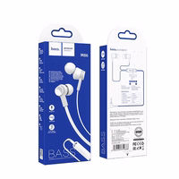 HOCO laidinės ausinės Jack 3,5 mm su mikrofonu M86 baltos