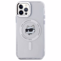 Karl Lagerfeld IML Metalinė Choupette galva MagSafe dėklas iPhone 12 - baltas