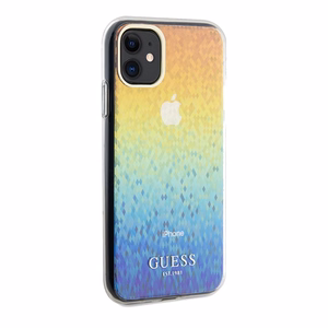 Guess IML Faceted Mirror Disco Iridescent dėklas telefonui iPhone 11 / Xr - įvairiaspalvis