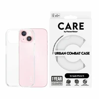 CARE by PanzerGlass Urban Combat dėklas telefonui iPhone 15 - permatomas