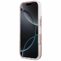 "Guess Resin Bottom Glitter MagSafe" dėklas "iPhone 17" - rožinis